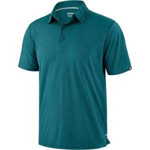 imageMens Golf Shirt Jacquard Short Sleeve Dry Fit Moisture Wicking Performance Athletic Summer Collared Polo Shirts for MenPeacock Green