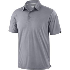 imageMens Golf Shirt Jacquard Short Sleeve Dry Fit Moisture Wicking Performance Athletic Summer Collared Polo Shirts for MenSilver Grey