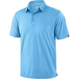 imageMens Golf Shirt Jacquard Short Sleeve Dry Fit Moisture Wicking Performance Athletic Summer Collared Polo Shirts for MenSky Blue