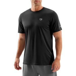 imageMens Workout Breathable TShirts Dry Fit UPF 50 Sun Shirts Lightweight Cooling Tee for Athletic Running HikingBlack