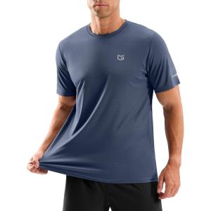 imageMens Workout Breathable TShirts Dry Fit UPF 50 Sun Shirts Lightweight Cooling Tee for Athletic Running HikingNavy