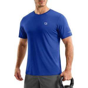 imageMens Workout Breathable TShirts Dry Fit UPF 50 Sun Shirts Lightweight Cooling Tee for Athletic Running HikingSapphire Blue