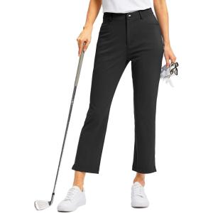 imageWomens Golf Pants with Zipper Pockets 78 Stretch Sweatpants Casual Athletic Work Ankle Pants for WomenBlack