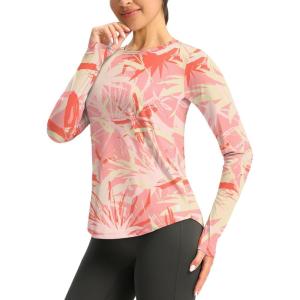 imageWomens UPF 50 Sun Shirt Long Sleeve UV Shirts Rash Guard Lightweight Quick Dry Workout Hiking Tops for WomenBlush Petal