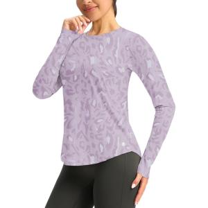 imageWomens UPF 50 Sun Shirt Long Sleeve UV Shirts Rash Guard Lightweight Quick Dry Workout Hiking Tops for WomenPurple Swamplands