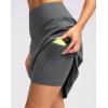 imageG Gradual 20 Golf Skorts Skirts for Women with Pockets Knee Length Skort Athletic Modest Long Tennis Skirts for WomenDark Grey