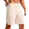 imageG Gradual Mens Athletic Running Shorts 759 Zipper Pocket Lightweight Workout Gym Quick Dry Shorts Golf Tennis HikingBeige