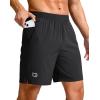 imageG Gradual Mens Athletic Running Shorts 759 Zipper Pocket Lightweight Workout Gym Quick Dry Shorts Golf Tennis HikingBlack
