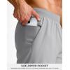 imageG Gradual Mens Athletic Running Shorts 759 Zipper Pocket Lightweight Workout Gym Quick Dry Shorts Golf Tennis HikingBright Grey