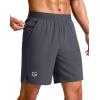 imageG Gradual Mens Athletic Running Shorts 759 Zipper Pocket Lightweight Workout Gym Quick Dry Shorts Golf Tennis HikingDark Grey
