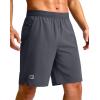 imageG Gradual Mens Athletic Running Shorts 759 Zipper Pocket Lightweight Workout Gym Quick Dry Shorts Golf Tennis HikingDark Grey