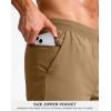 imageG Gradual Mens Athletic Running Shorts 759 Zipper Pocket Lightweight Workout Gym Quick Dry Shorts Golf Tennis HikingDark Khaki