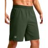 imageG Gradual Mens Athletic Running Shorts 759 Zipper Pocket Lightweight Workout Gym Quick Dry Shorts Golf Tennis HikingDark Olive