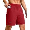 imageG Gradual Mens Athletic Running Shorts 759 Zipper Pocket Lightweight Workout Gym Quick Dry Shorts Golf Tennis HikingRed