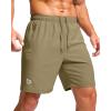 imageG Gradual Mens Athletic Running Shorts with Zipper Pockets Quick Dry 7 5 9 Workout Gym Shorts for Basketball HikingDusty Khaki