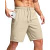 imageG Gradual Mens Athletic Running Shorts with Zipper Pockets Quick Dry 7 5 9 Workout Gym Shorts for Basketball HikingKhaki