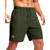 imageG Gradual Mens Athletic Running Shorts with Zipper Pockets Quick Dry 7 5 9 Workout Gym Shorts for Basketball HikingOlive
