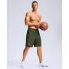 imageG Gradual Mens Athletic Running Shorts with Zipper Pockets Quick Dry 7 5 9 Workout Gym Shorts for Basketball HikingOlive