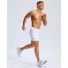 imageG Gradual Mens Athletic Running Shorts with Zipper Pockets Quick Dry 7 5 9 Workout Gym Shorts for Basketball HikingWhite