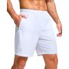 imageG Gradual Mens Athletic Running Shorts with Zipper Pockets Quick Dry 7 5 9 Workout Gym Shorts for Basketball HikingWhite