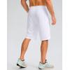 imageG Gradual Mens Athletic Shorts with Pockets 11 Long Basketball Shorts Lightweight Quick Dry Gym Workout Shorts for MenWhite