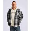 imageG Gradual Mens Flannel Jacket Fleece Sherpa Lined Hoodies Zip Up Plaid Shirt Warm Winter Jackets for Men with Zipper PocketsBlack