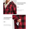 imageG Gradual Mens Flannel Jacket Fleece Sherpa Lined Hoodies Zip Up Plaid Shirt Warm Winter Jackets for Men with Zipper PocketsBlack Red