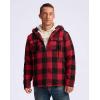 imageG Gradual Mens Flannel Jacket Fleece Sherpa Lined Hoodies Zip Up Plaid Shirt Warm Winter Jackets for Men with Zipper PocketsBlack Red