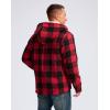 imageG Gradual Mens Flannel Jacket Fleece Sherpa Lined Hoodies Zip Up Plaid Shirt Warm Winter Jackets for Men with Zipper PocketsBlack Red