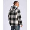 imageG Gradual Mens Flannel Jacket Fleece Sherpa Lined Hoodies Zip Up Plaid Shirt Warm Winter Jackets for Men with Zipper PocketsBlack White