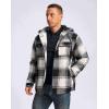 imageG Gradual Mens Flannel Jacket Fleece Sherpa Lined Hoodies Zip Up Plaid Shirt Warm Winter Jackets for Men with Zipper PocketsBlack White