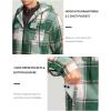 imageG Gradual Mens Flannel Jacket Fleece Sherpa Lined Hoodies Zip Up Plaid Shirt Warm Winter Jackets for Men with Zipper PocketsGreen White