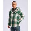 imageG Gradual Mens Flannel Jacket Fleece Sherpa Lined Hoodies Zip Up Plaid Shirt Warm Winter Jackets for Men with Zipper PocketsGreen White