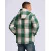 imageG Gradual Mens Flannel Jacket Fleece Sherpa Lined Hoodies Zip Up Plaid Shirt Warm Winter Jackets for Men with Zipper PocketsGreen White