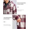 imageG Gradual Mens Flannel Jacket Fleece Sherpa Lined Hoodies Zip Up Plaid Shirt Warm Winter Jackets for Men with Zipper PocketsRed White
