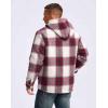 imageG Gradual Mens Flannel Jacket Fleece Sherpa Lined Hoodies Zip Up Plaid Shirt Warm Winter Jackets for Men with Zipper PocketsRed White