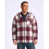 imageG Gradual Mens Flannel Jacket Fleece Sherpa Lined Hoodies Zip Up Plaid Shirt Warm Winter Jackets for Men with Zipper PocketsRed White