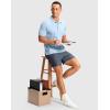 imageG Gradual Mens Golf Dress Shorts 5 7 9 Stretch Casual Work Flat Front Shorts for Men with 3 Pockets Quick DryDusty Blue