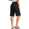 imageG Gradual Womens 12 Bermuda Long Shorts with Pockets High Waisted Stretch Knee Length Shorts for Women Summer WalkingBlack