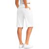 imageG Gradual Womens 12 Bermuda Long Shorts with Pockets High Waisted Stretch Knee Length Shorts for Women Summer WalkingCwhite
