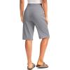 imageG Gradual Womens 12 Bermuda Long Shorts with Pockets High Waisted Stretch Knee Length Shorts for Women Summer WalkingLight Grey