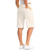 imageG Gradual Womens 12 Bermuda Long Shorts with Pockets High Waisted Stretch Knee Length Shorts for Women Summer WalkingWhite Apricot
