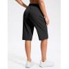imageG Gradual Womens 13 Long Hiking Shorts with Zipper Pocket Lightweight Quick Dry Knee Length Bermuda Shorts for WomenBlack