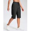 imageG Gradual Womens 13 Long Hiking Shorts with Zipper Pocket Lightweight Quick Dry Knee Length Bermuda Shorts for WomenBlack