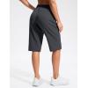 imageG Gradual Womens 13 Long Hiking Shorts with Zipper Pocket Lightweight Quick Dry Knee Length Bermuda Shorts for WomenDark Grey