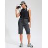 imageG Gradual Womens 13 Long Hiking Shorts with Zipper Pocket Lightweight Quick Dry Knee Length Bermuda Shorts for WomenDark Grey