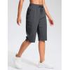 imageG Gradual Womens 13 Long Hiking Shorts with Zipper Pocket Lightweight Quick Dry Knee Length Bermuda Shorts for WomenDark Grey