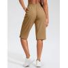 imageG Gradual Womens 13 Long Hiking Shorts with Zipper Pocket Lightweight Quick Dry Knee Length Bermuda Shorts for WomenDark Khaki