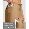 imageG Gradual Womens 13 Long Hiking Shorts with Zipper Pocket Lightweight Quick Dry Knee Length Bermuda Shorts for WomenDark Khaki