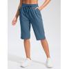 imageG Gradual Womens 13 Long Hiking Shorts with Zipper Pocket Lightweight Quick Dry Knee Length Bermuda Shorts for WomenDusty Blue
